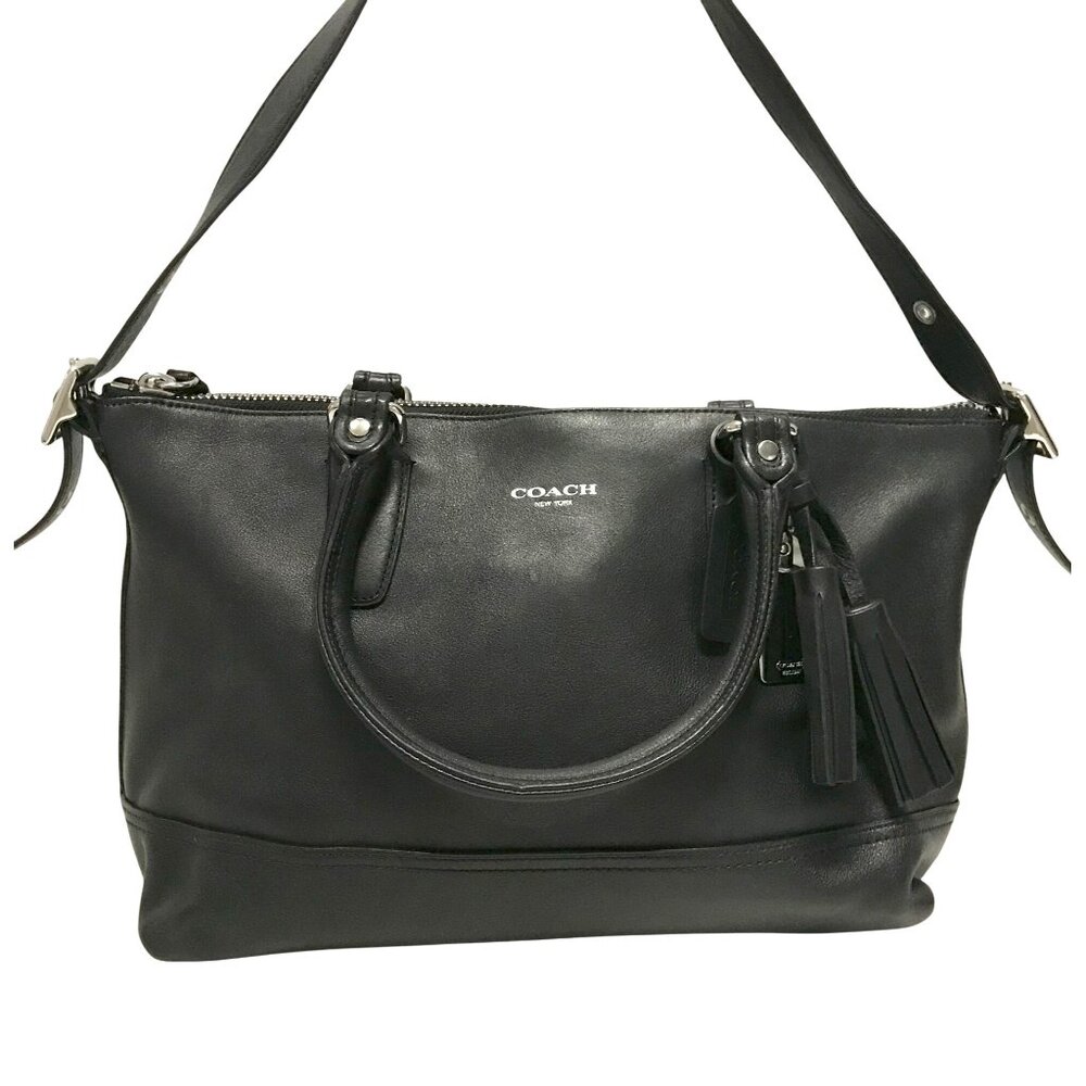 Coach Legacy Molly Black Leather Tote Shoulder Handbag EUC
